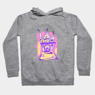 Purple pink yellow watercolor fantasy house Hoodie